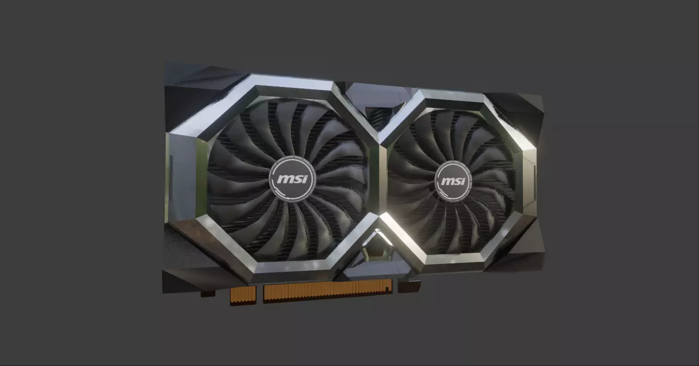 GPU 5600XT video card computer AMD - MSI Low-poly 3D model