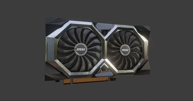 GPU  5600XT video card computer AMD - MSI Low-poly 3D model