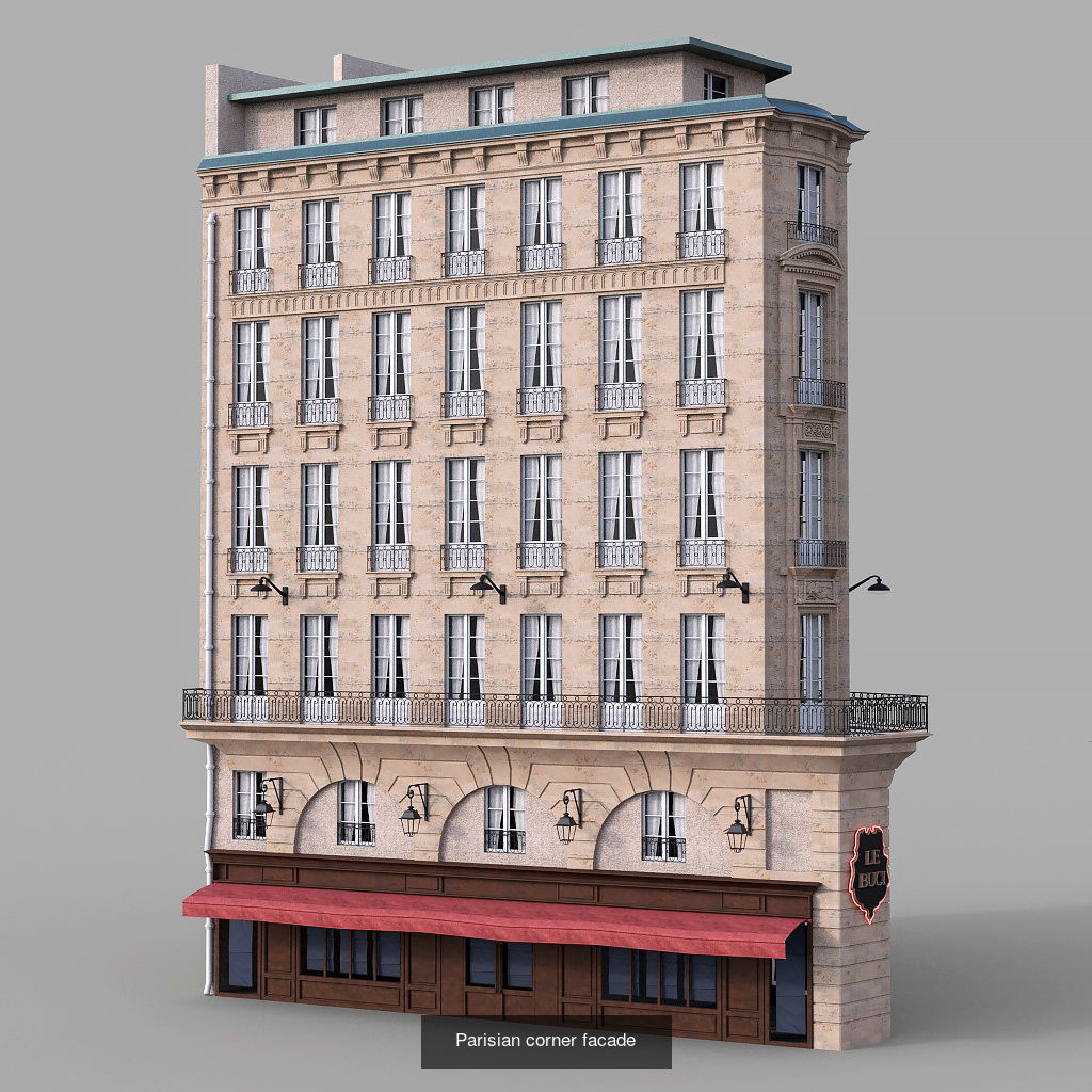 Parisian buildings 3D Model Collection_3