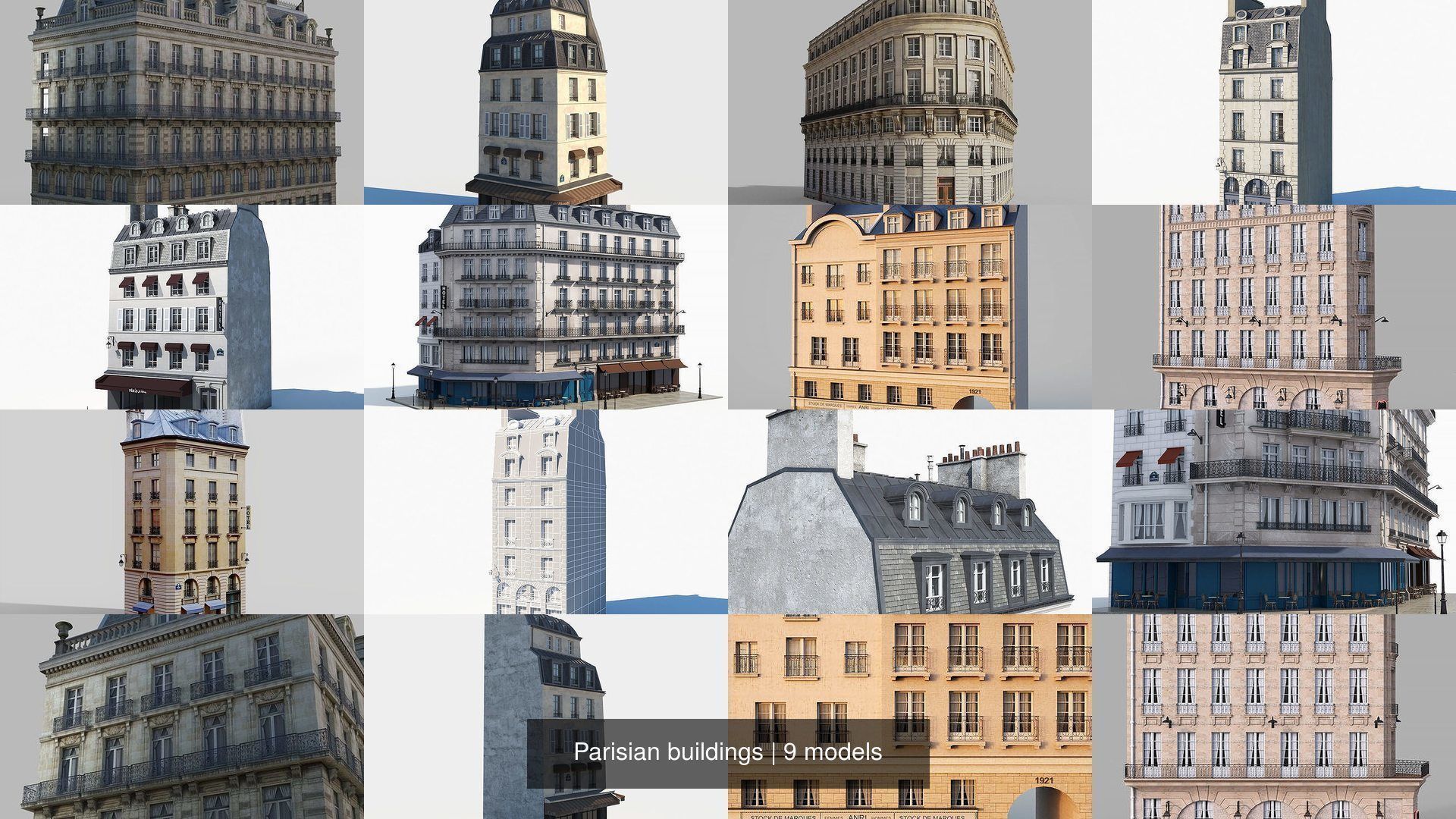Parisian buildings 3D Model Collection_0