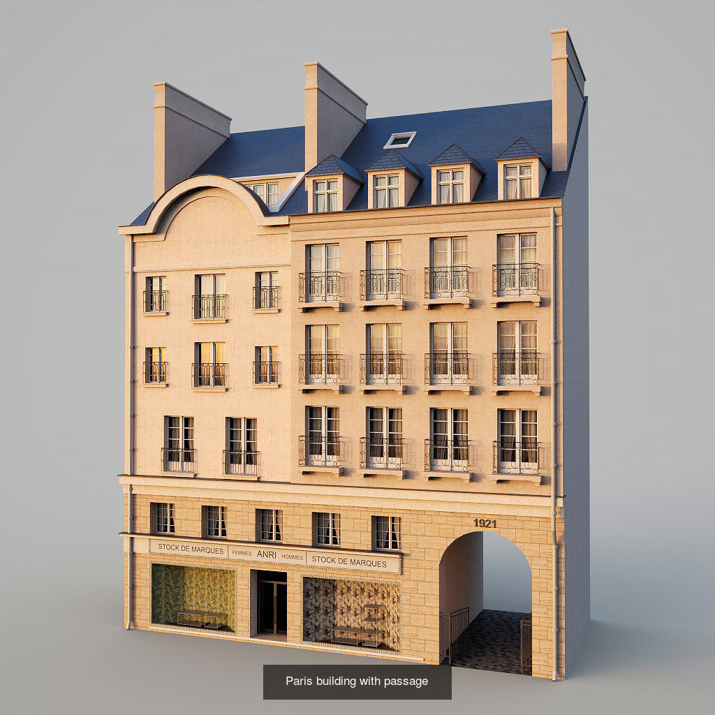 Parisian buildings 3D Model Collection_4