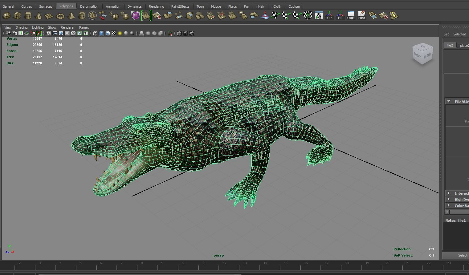 3D Model crocodile alligator  Low-poly 3D model_16
