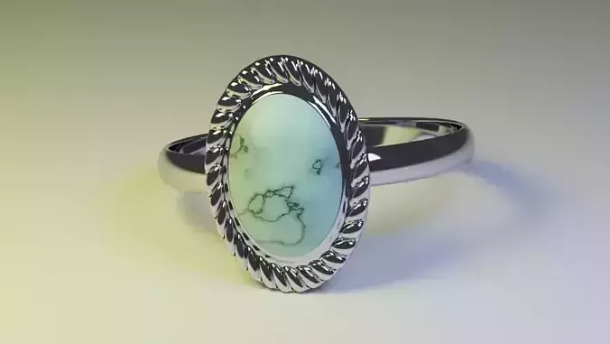annulus silver ring with turquoise stone