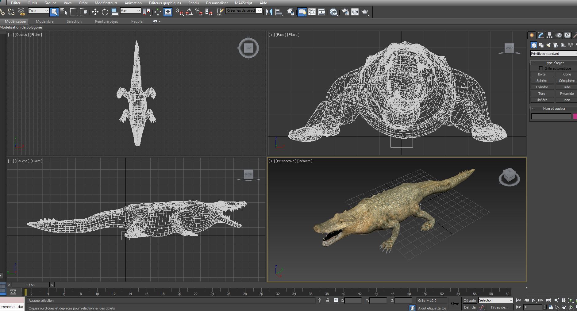 3D african crocodile alligator Low-poly 3D model_17