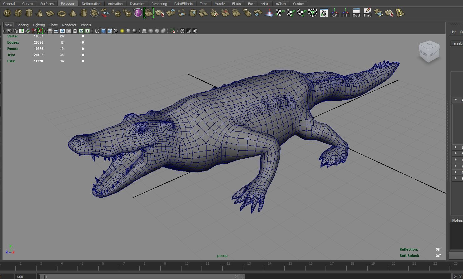 3D african crocodile alligator Low-poly 3D model_18