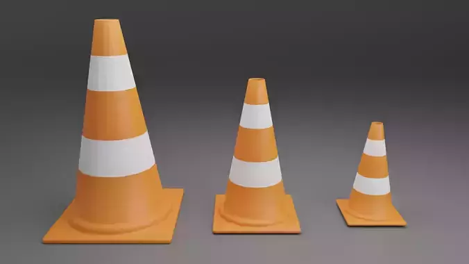 Traffic Cones Low-Poly