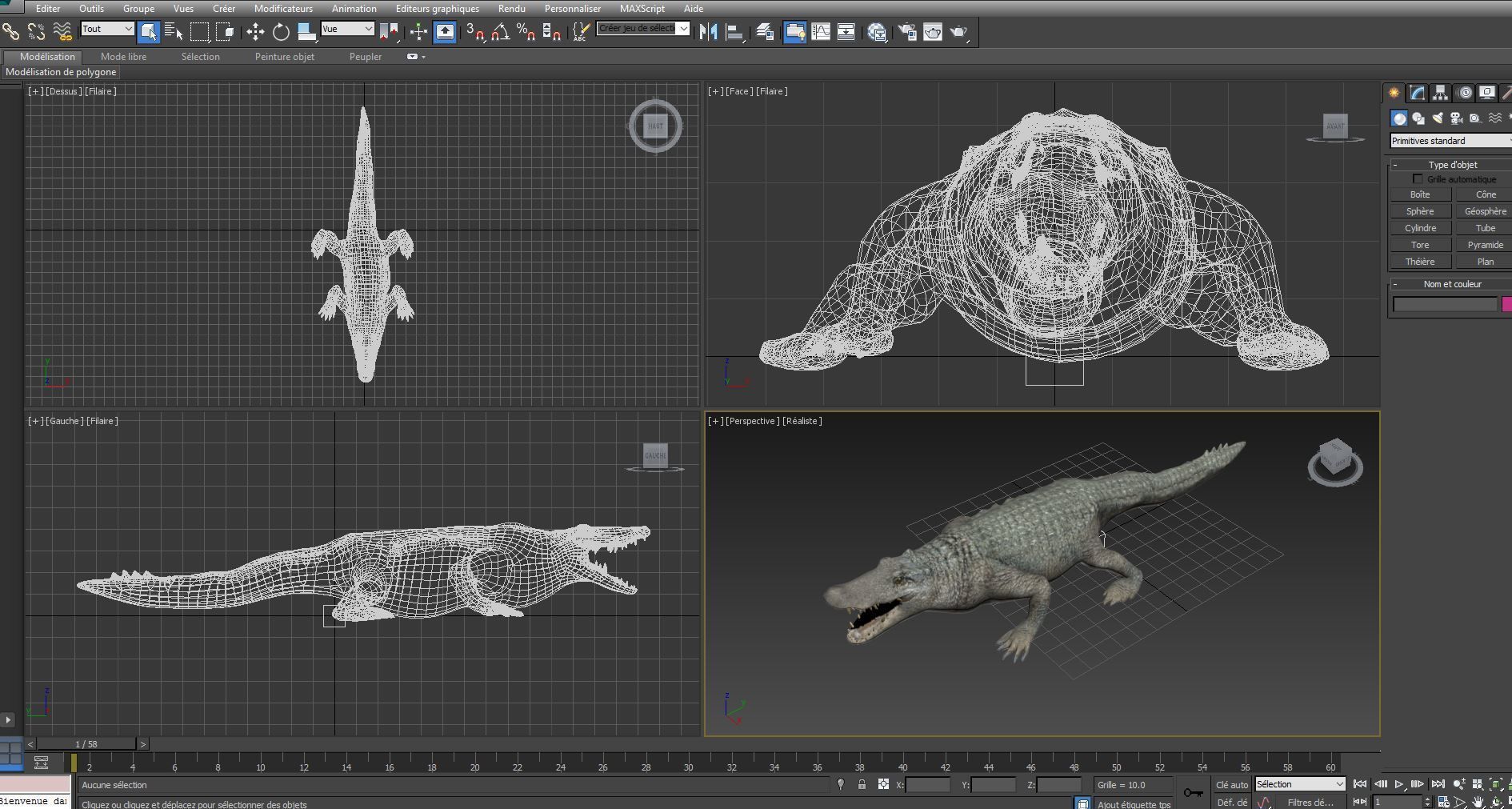 Crocodile 3D Models game ready low poly Low-poly 3D model_14