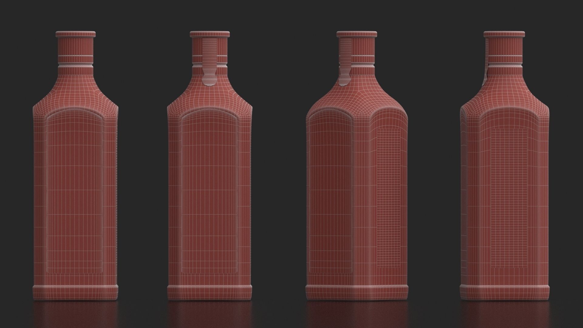 Bombay Dry Gin Bramble bottles set  03 3D model_8
