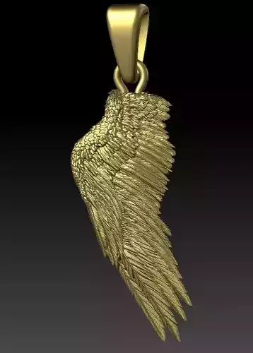 pendant angel wing double-sided 3D print model