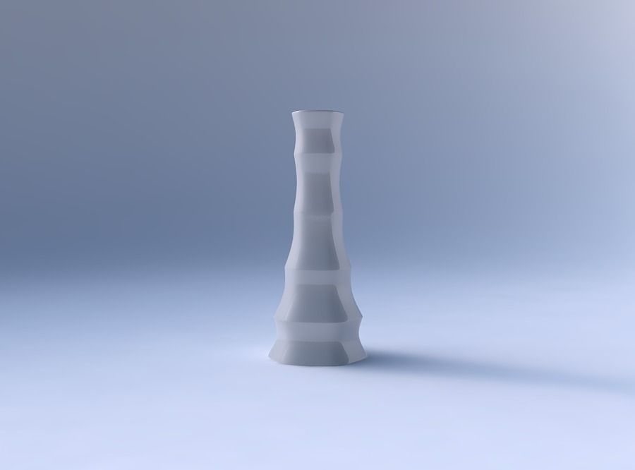 Vase squeezed hexagon with horizontal sections 3D print model_4