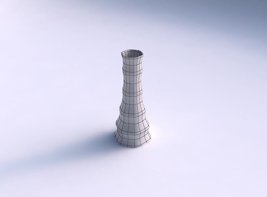 Vase squeezed hexagon with horizontal sections 3D print model_5