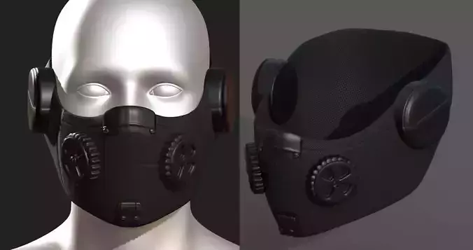 Gas mask helmet protection isolated scifi military futuristic 