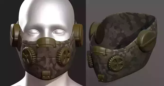 Gas mask respirator scifi futuristic 3d model 