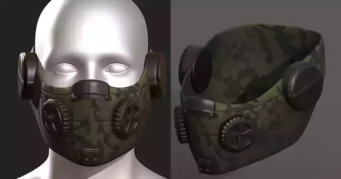 Gas mask respirator scifi futuristic 3d Artist 
