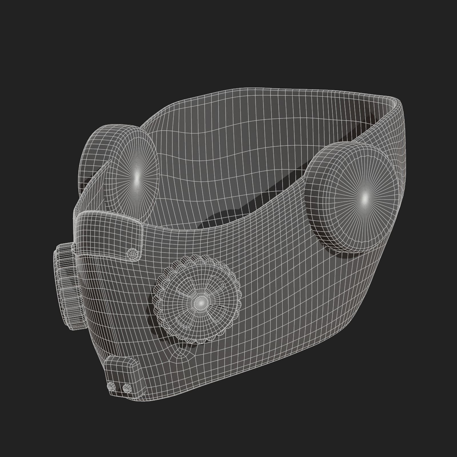 Gas mask respirator scifi futuristic 3d Artist  Low-poly 3D model_10