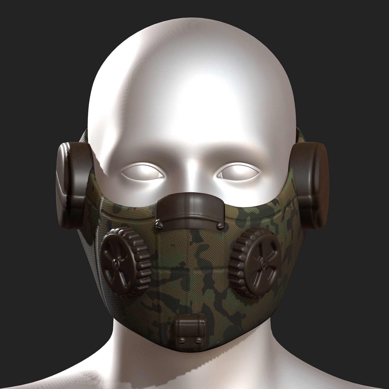Gas mask respirator scifi futuristic 3d Artist  Low-poly 3D model_3