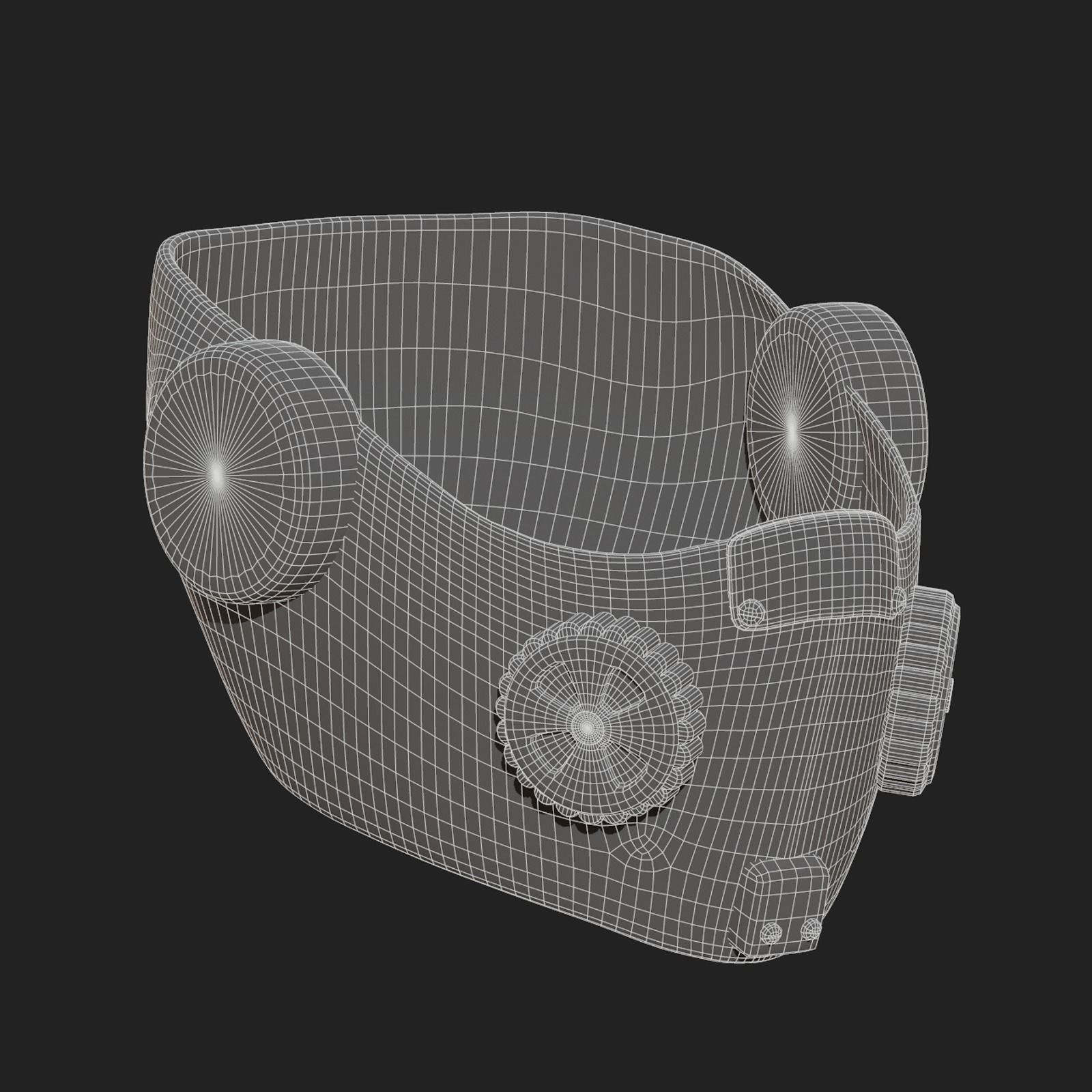 Gas mask respirator scifi futuristic 3d Artist  Low-poly 3D model_11