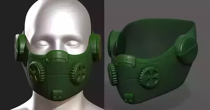 Gas mask respirator scifi futuristic 3d 3d 