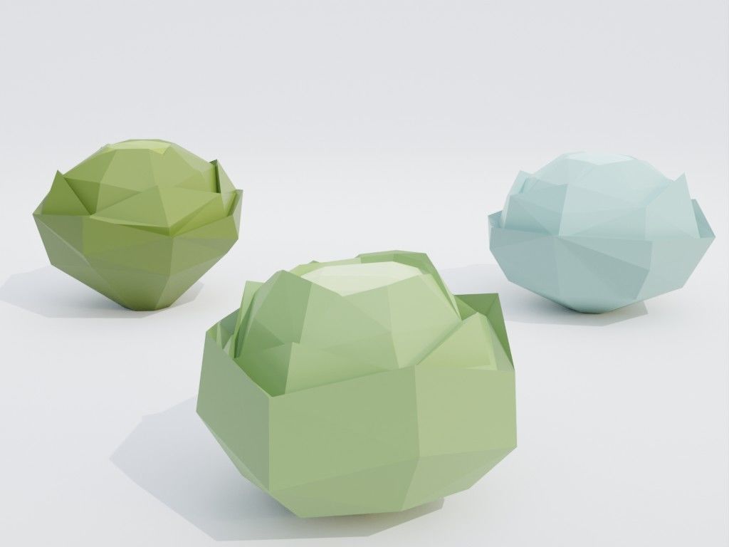 Low poly set of vegetables Low-poly 3D model_25