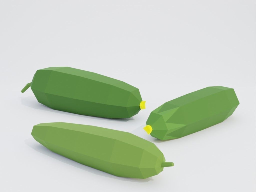 Low poly set of vegetables Low-poly 3D model_34