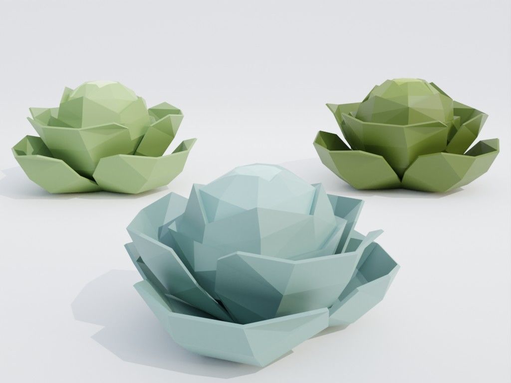 Low poly set of vegetables Low-poly 3D model_26