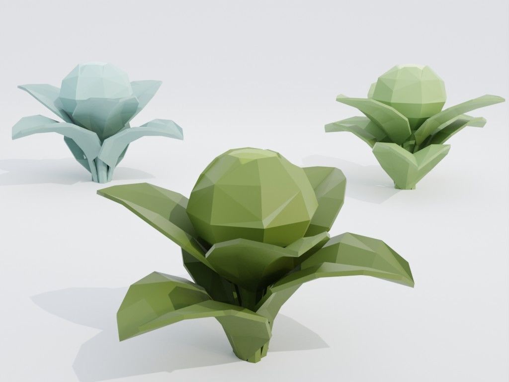 Low poly set of vegetables Low-poly 3D model_24