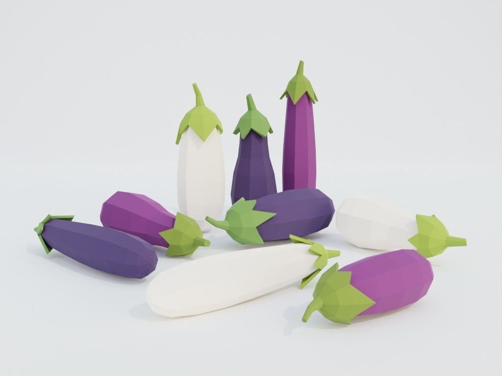 Low poly set of vegetables Low-poly 3D model_39