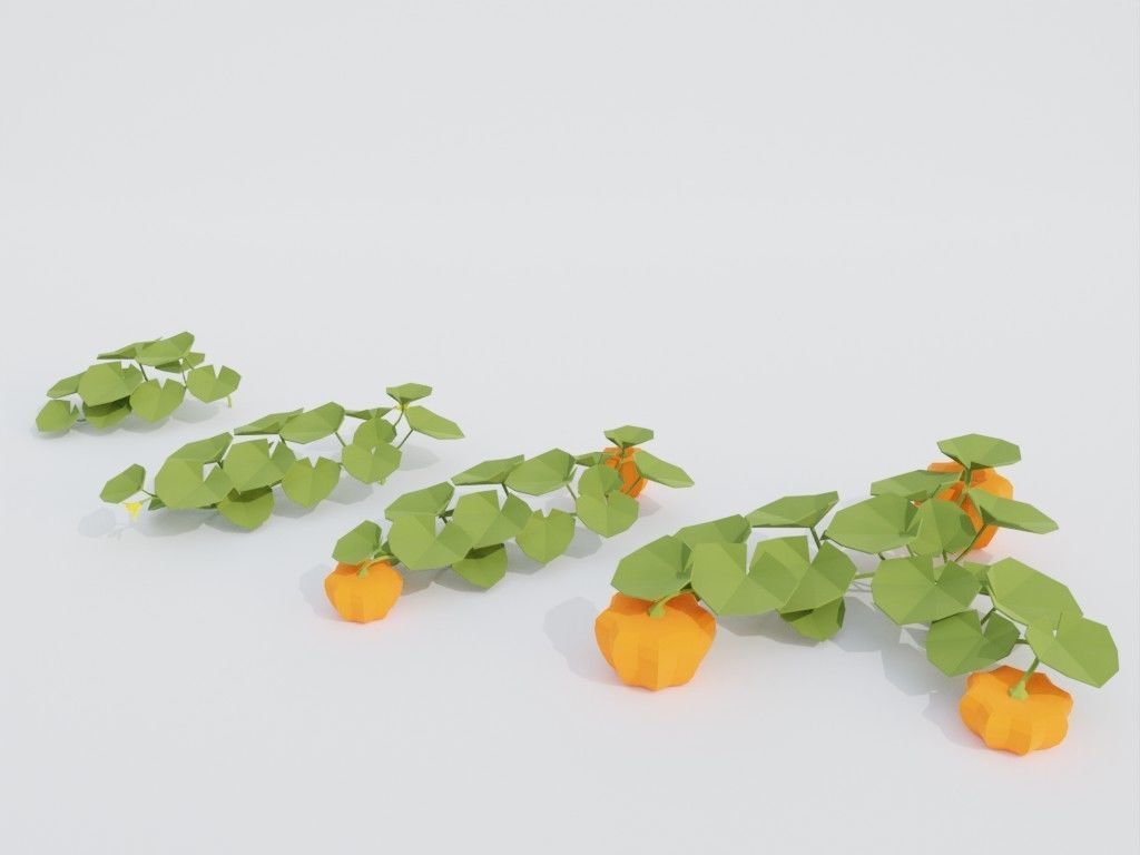 Low poly set of vegetables Low-poly 3D model_46