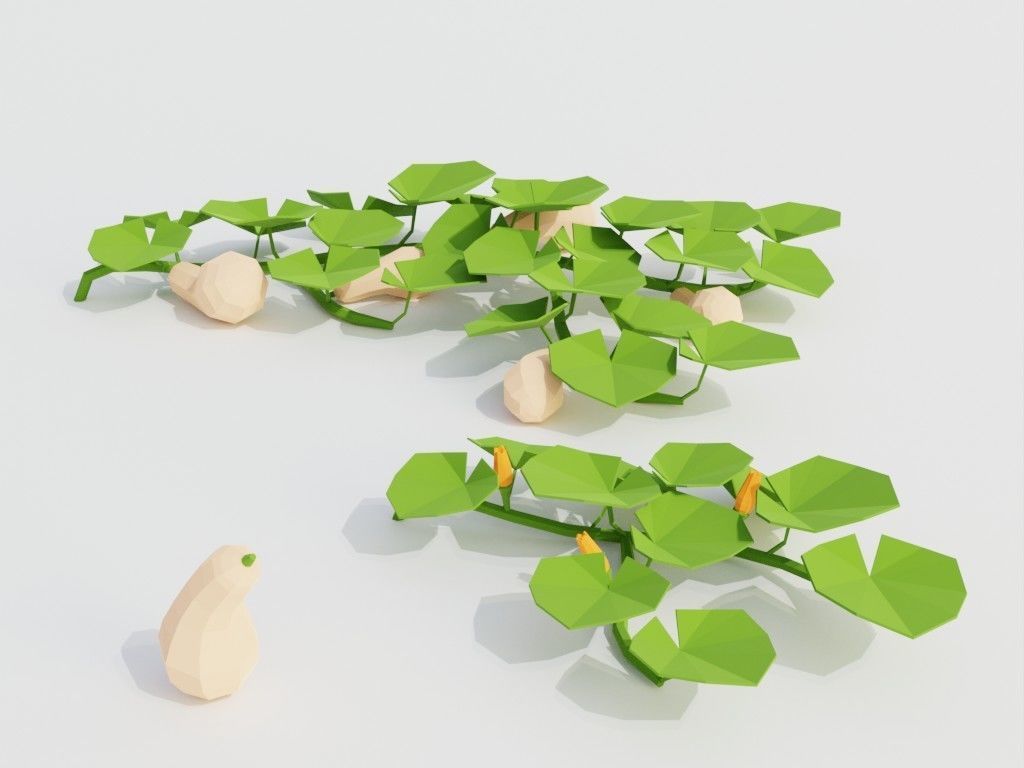 Low poly set of vegetables Low-poly 3D model_21