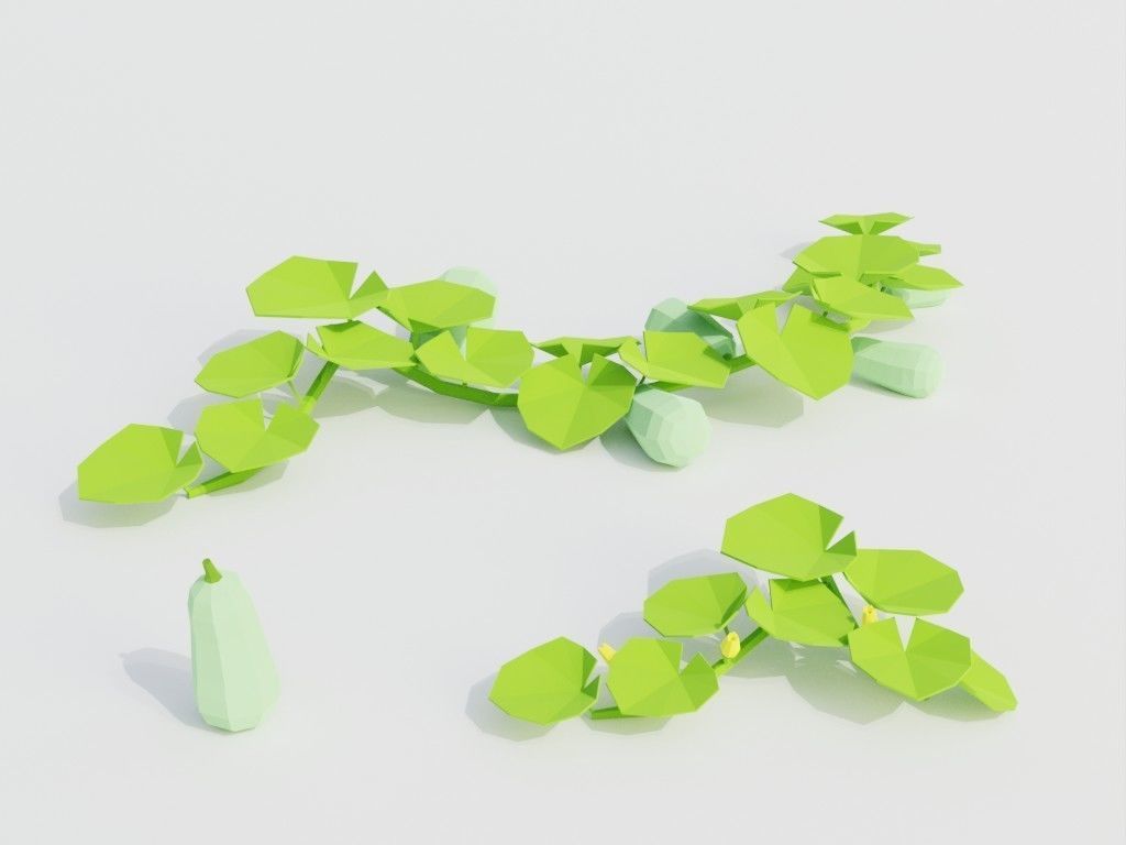 Low poly set of vegetables Low-poly 3D model_20