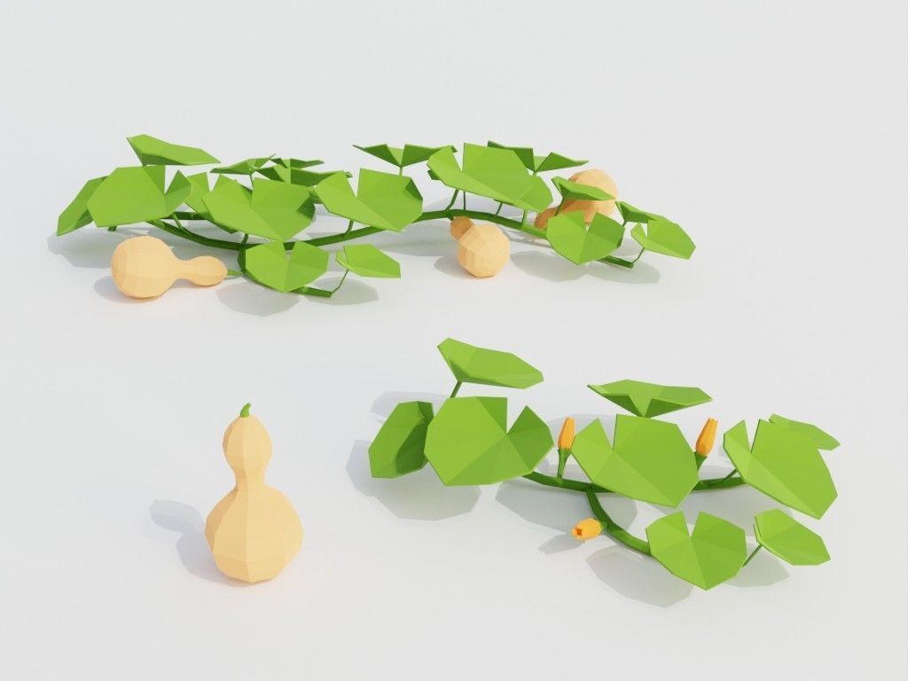 Low poly set of vegetables Low-poly 3D model_23