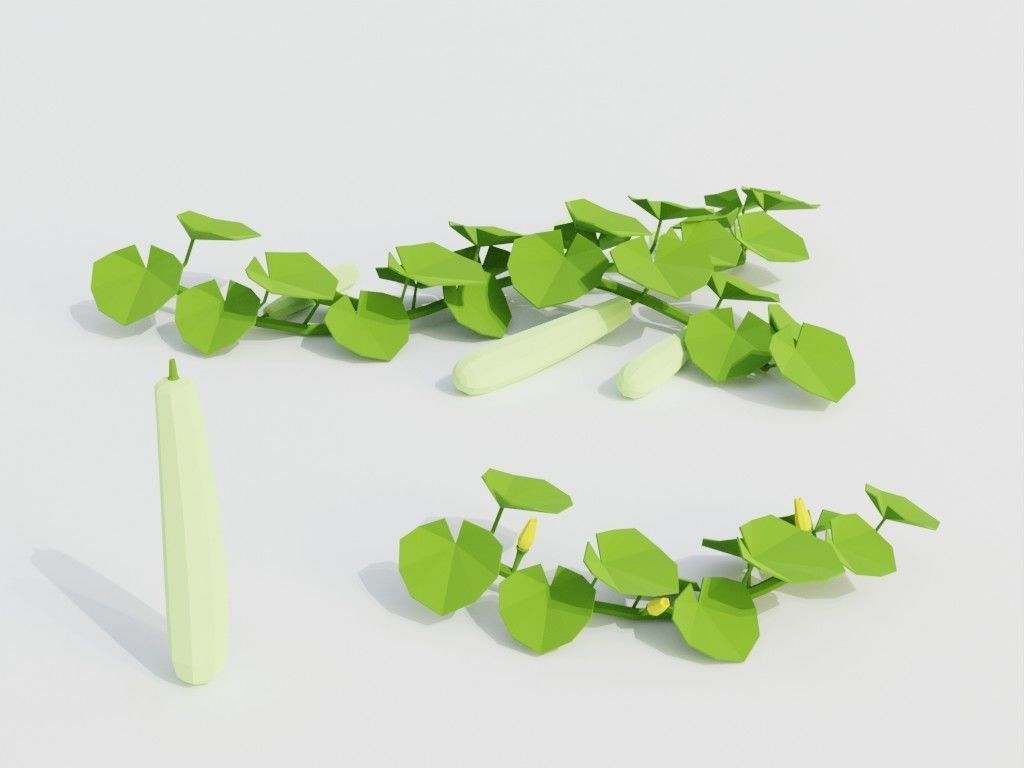 Low poly set of vegetables Low-poly 3D model_18