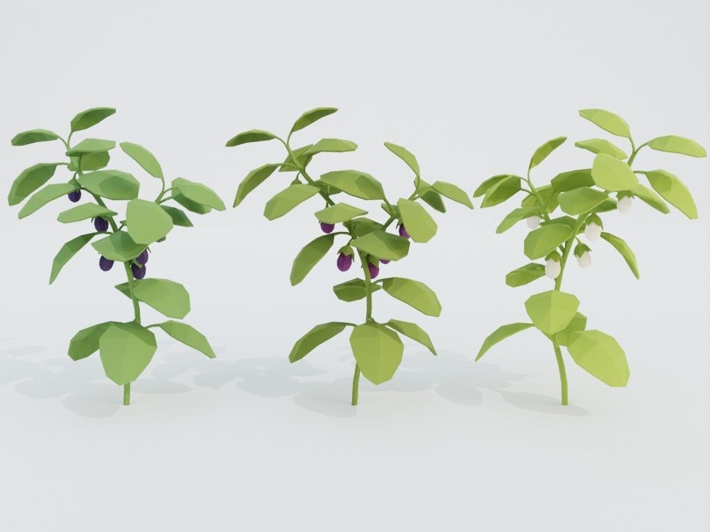 Low poly set of vegetables Low-poly 3D model_38