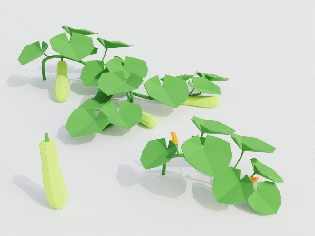 Low poly set of vegetables Low-poly 3D model_19