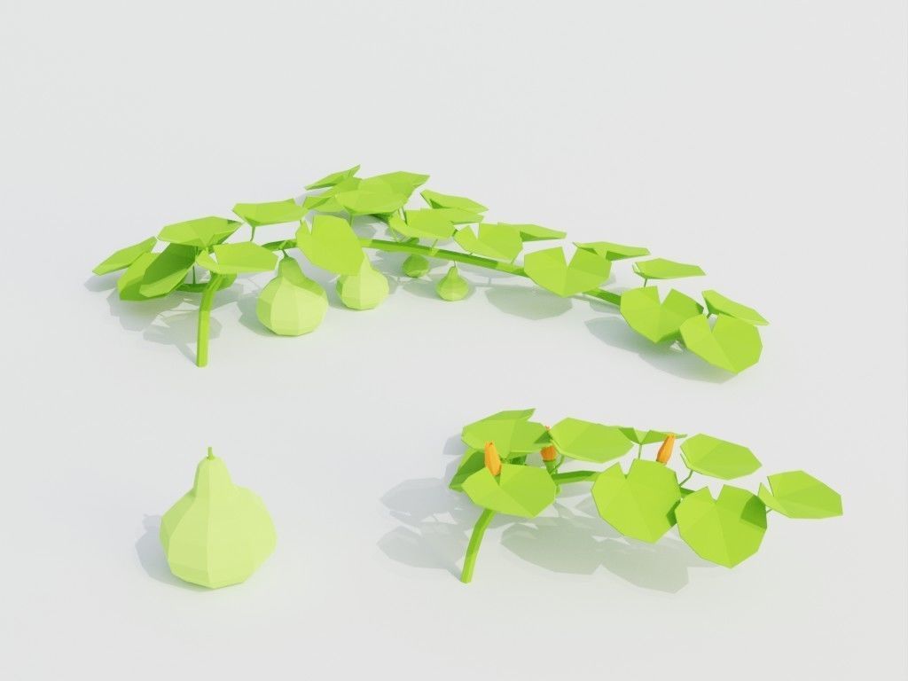 Low poly set of vegetables Low-poly 3D model_22