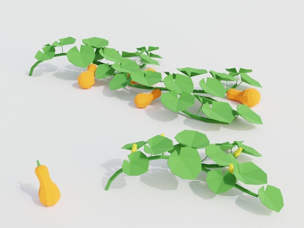 Low poly set of vegetables Low-poly 3D model_17