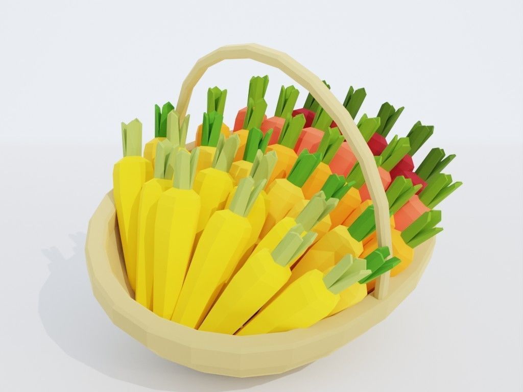 Low poly set of vegetables Low-poly 3D model_28