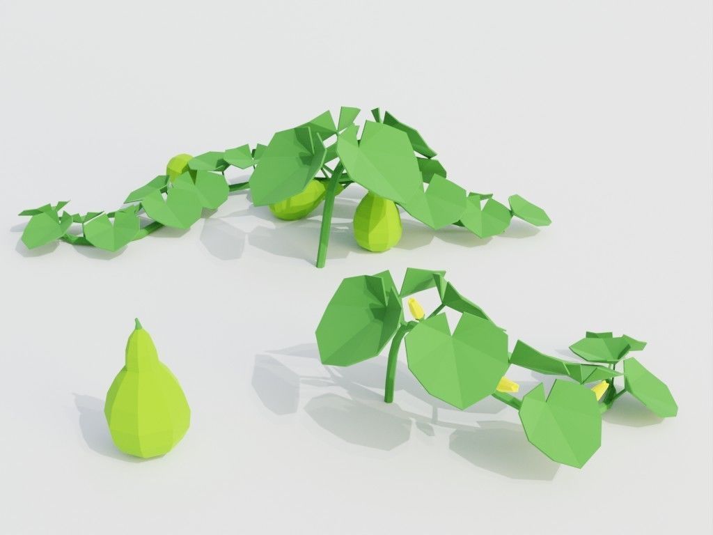 Low poly set of vegetables Low-poly 3D model_16