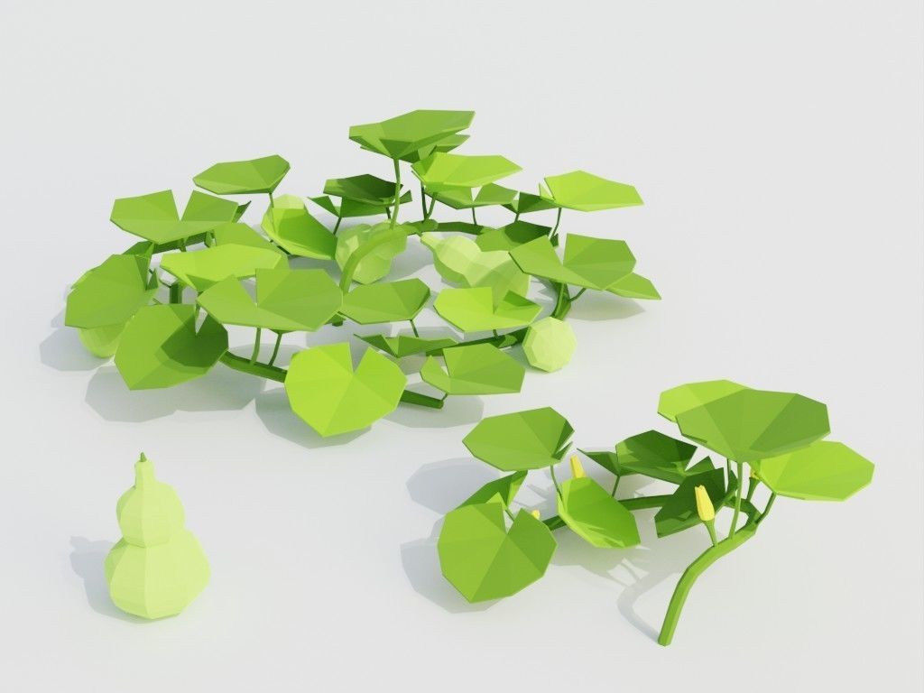 Low poly set of vegetables Low-poly 3D model_15