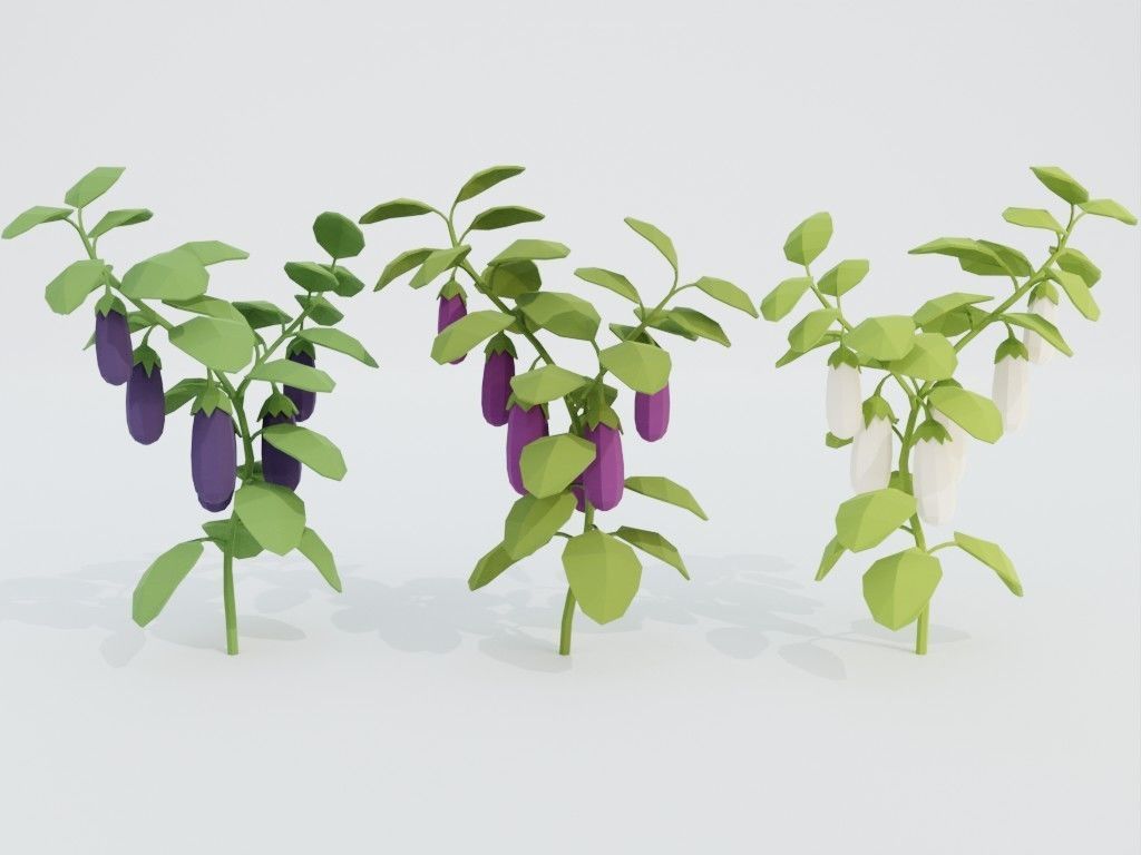 Low poly set of vegetables Low-poly 3D model_37