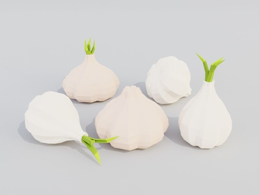 Low poly set of vegetables Low-poly 3D model_42