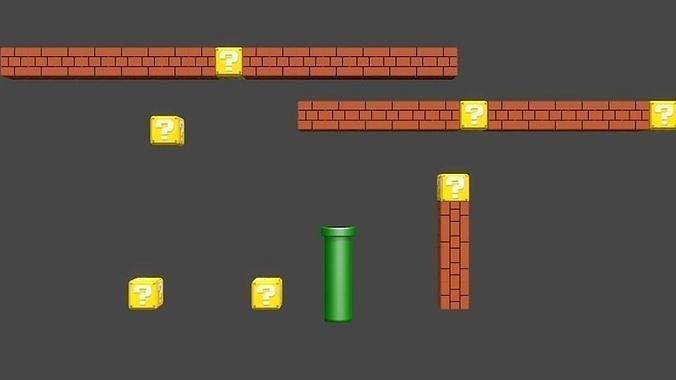 3D Mario Objects Low-poly 3D model