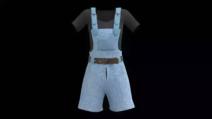 Dungree Low Poly overalls
