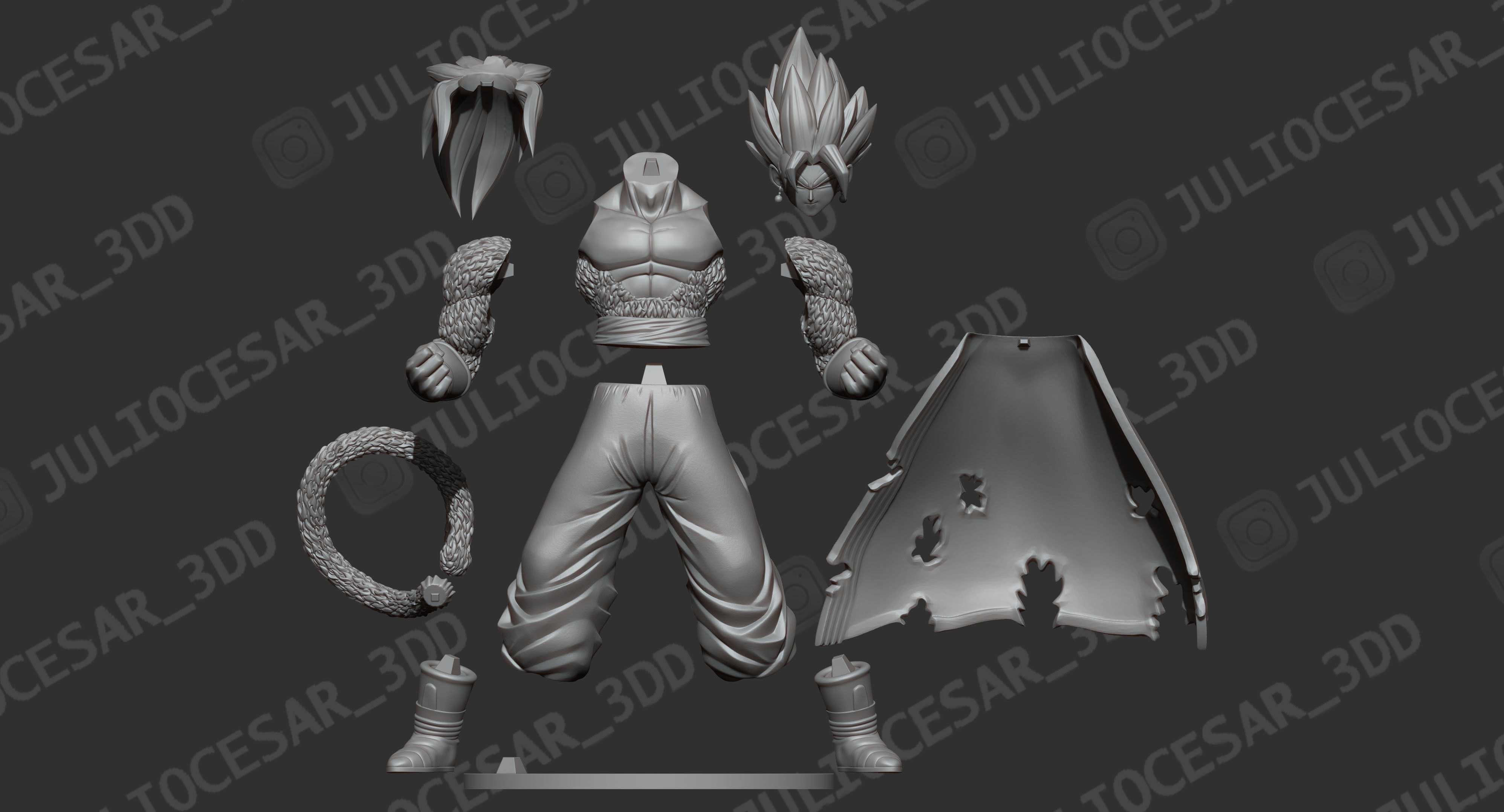 Dragon ball - Vegito Xeno ssj4 time patrol 3D print model_3