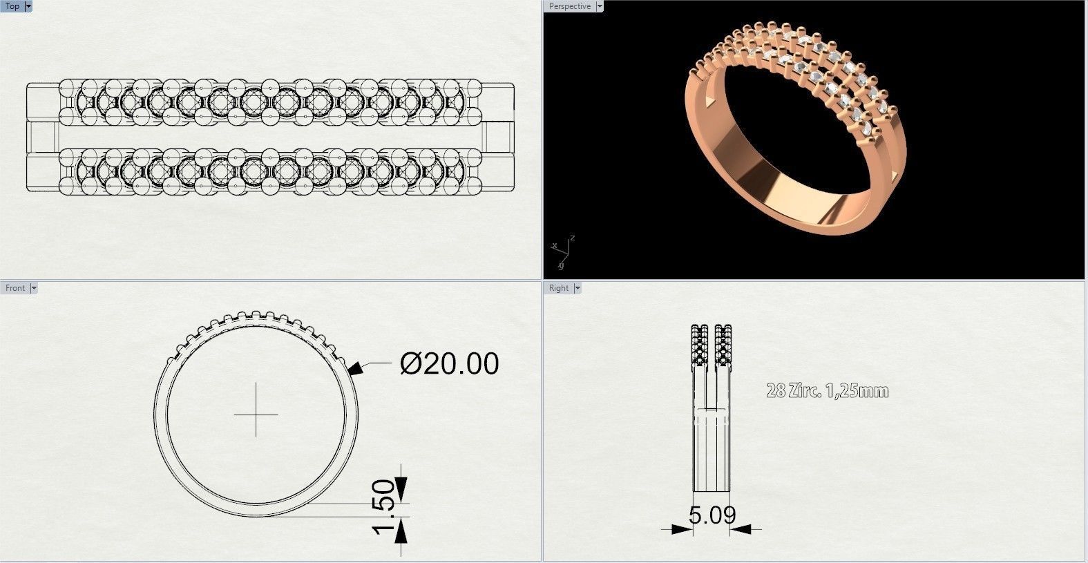 Double Ring 3D print model_9