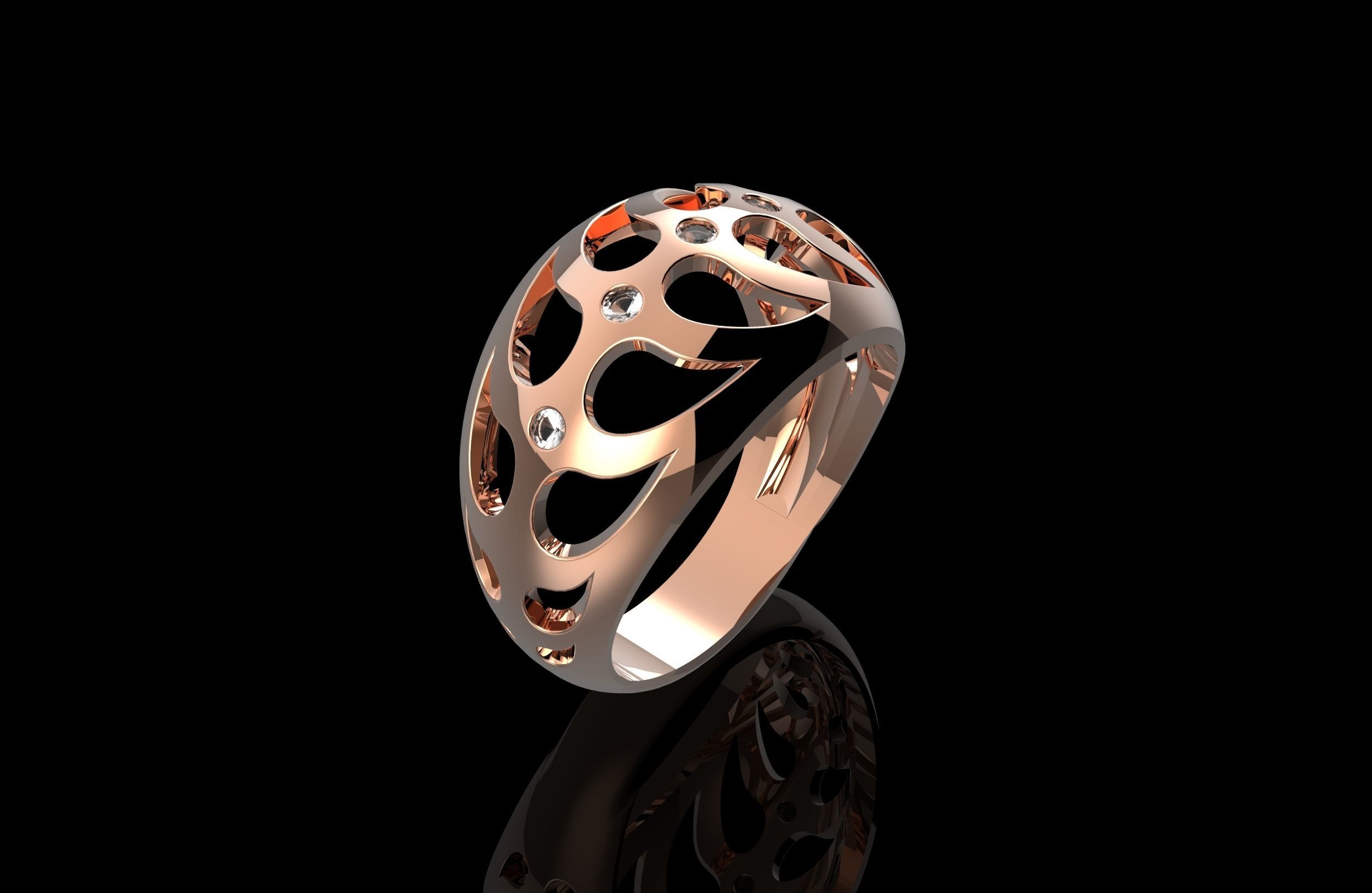 Modern Ring 3D print model_8