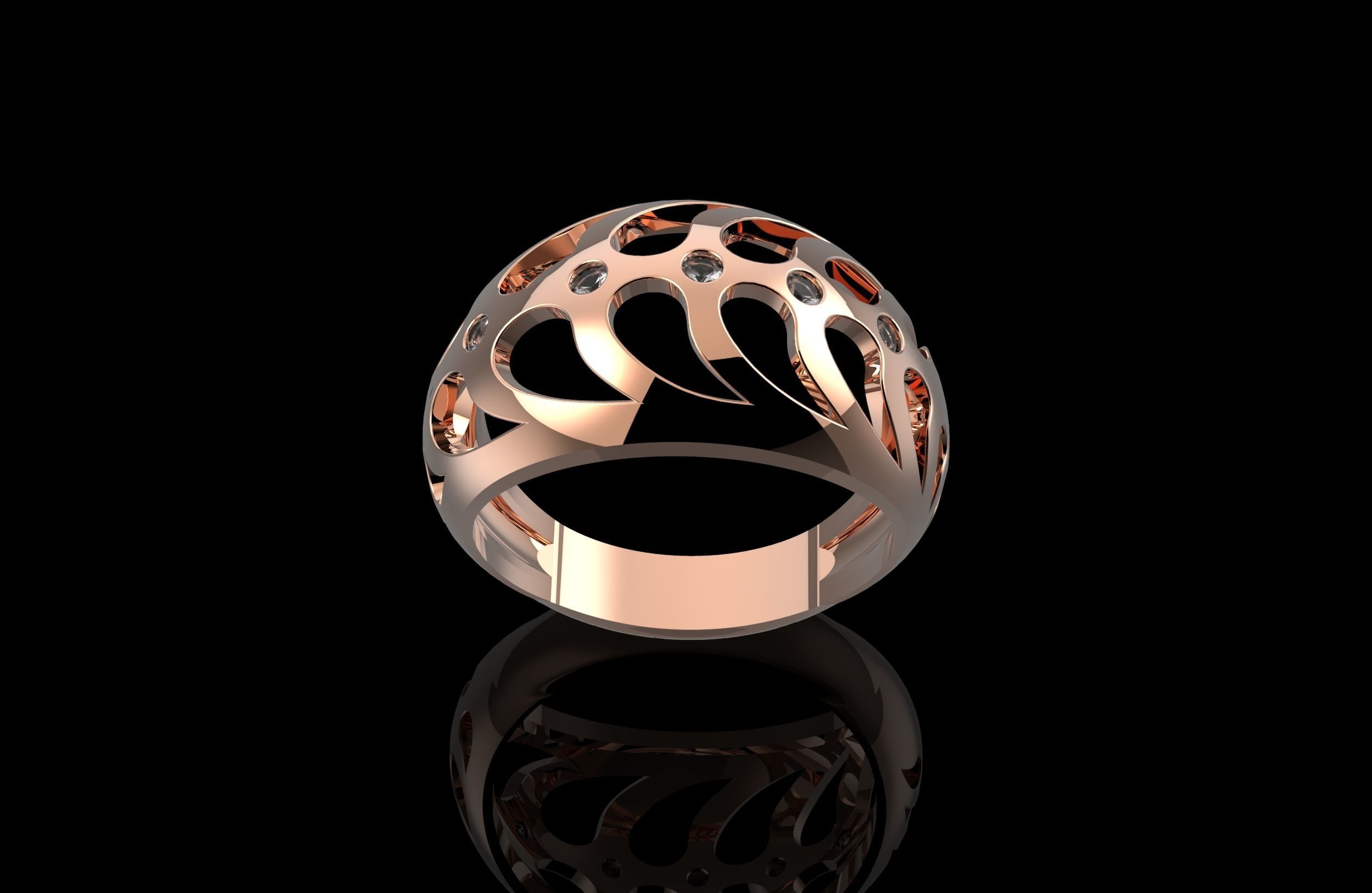 Modern Ring 3D print model_7