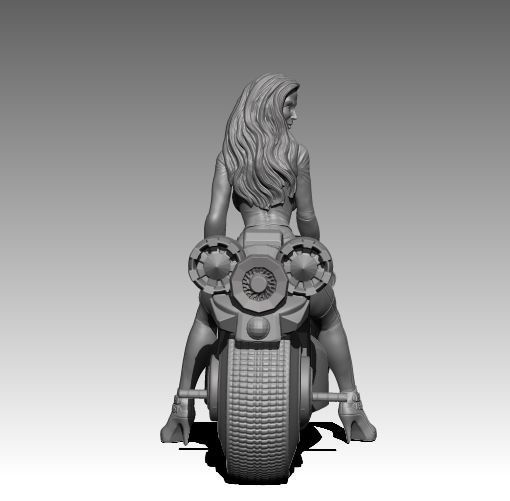 Hot girl biker 3D print model_5