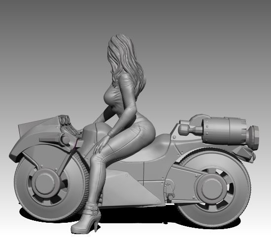 Hot girl biker 3D print model_7