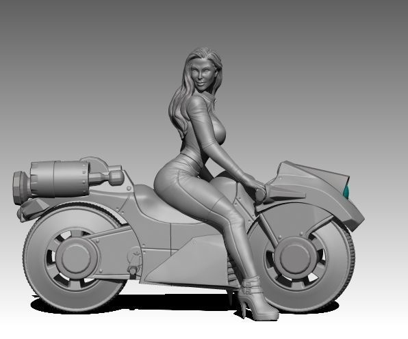 Hot girl biker 3D print model_4